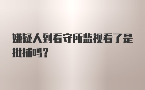 嫌疑人到看守所监视看了是批捕吗？