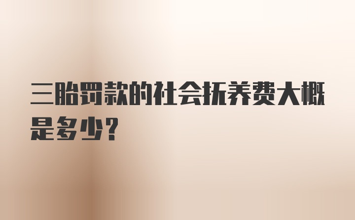 三胎罚款的社会抚养费大概是多少？