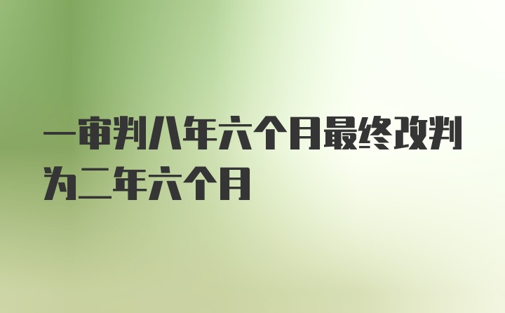 一审判八年六个月最终改判为二年六个月