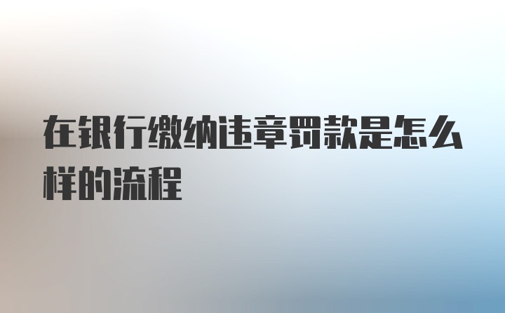 在银行缴纳违章罚款是怎么样的流程