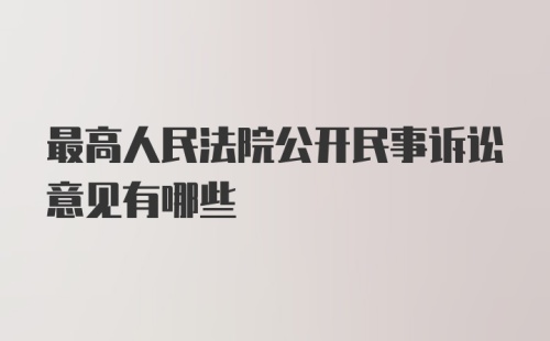 最高人民法院公开民事诉讼意见有哪些