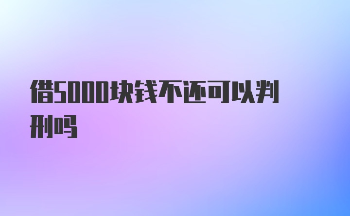 借5000块钱不还可以判刑吗