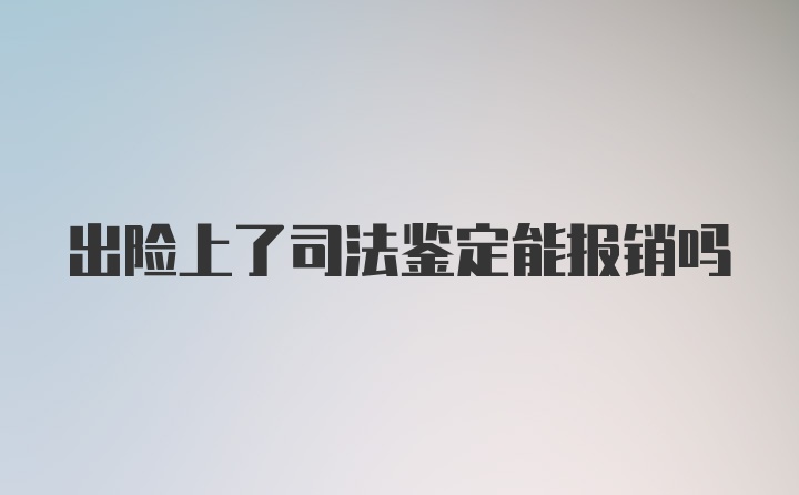 出险上了司法鉴定能报销吗