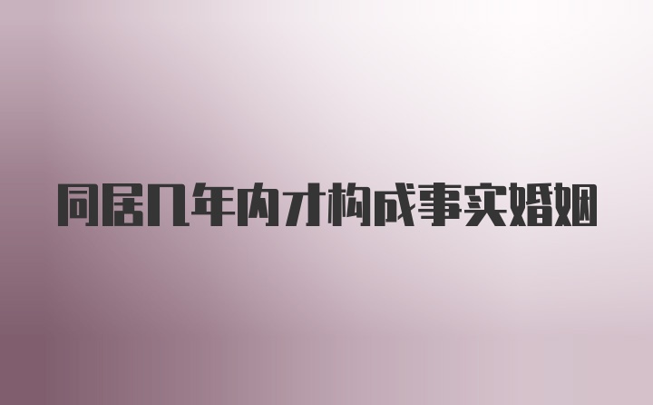 同居几年内才构成事实婚姻