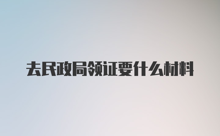 去民政局领证要什么材料