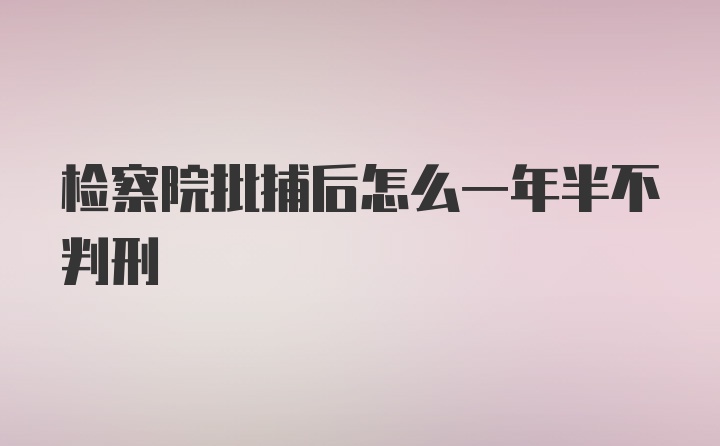 检察院批捕后怎么一年半不判刑