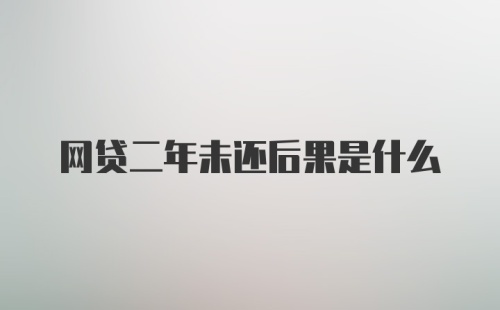 网贷二年未还后果是什么