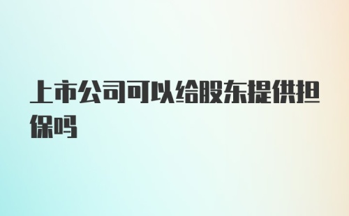 上市公司可以给股东提供担保吗