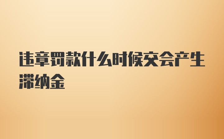 违章罚款什么时候交会产生滞纳金