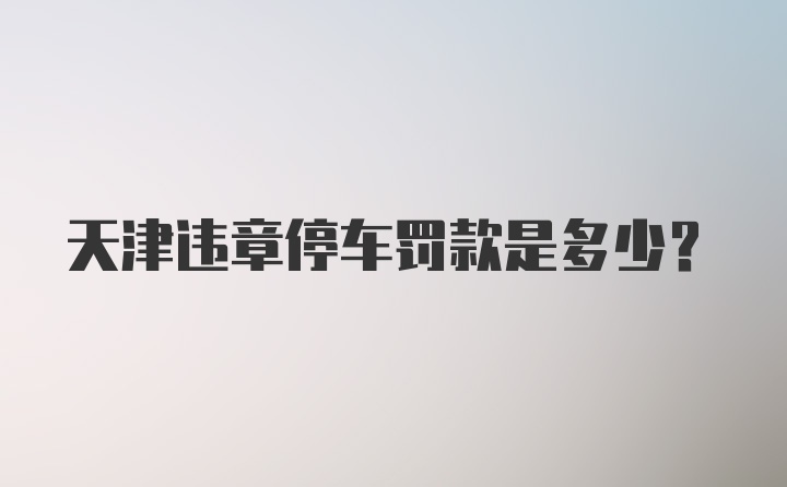 天津违章停车罚款是多少？