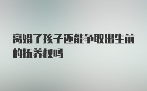 离婚了孩子还能争取出生前的抚养权吗