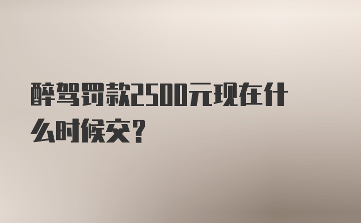 醉驾罚款2500元现在什么时候交？