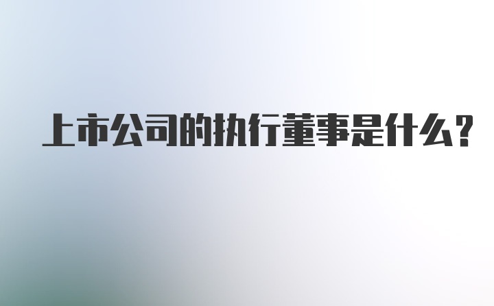 上市公司的执行董事是什么？