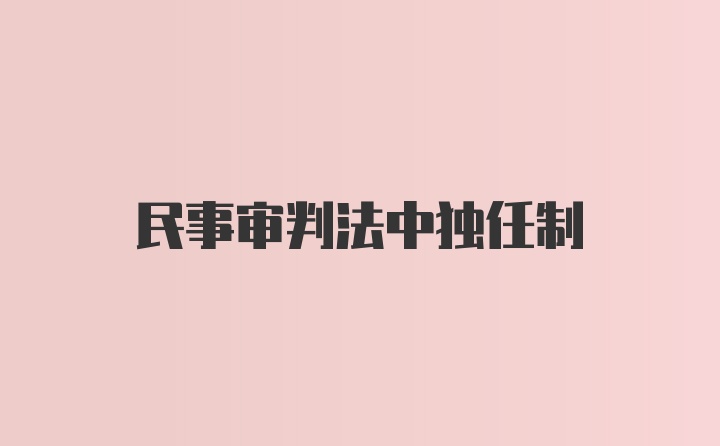 民事审判法中独任制