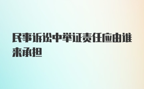 民事诉讼中举证责任应由谁来承担