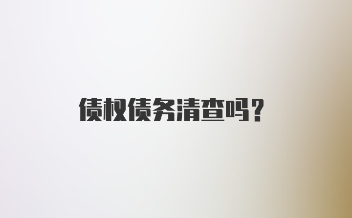 债权债务清查吗？