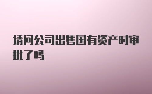 请问公司出售国有资产时审批了吗