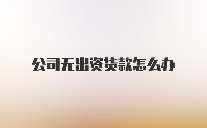 公司无出资货款怎么办