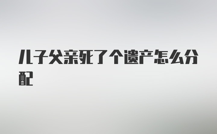 儿子父亲死了个遗产怎么分配