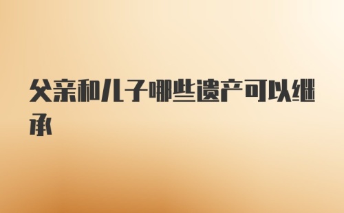 父亲和儿子哪些遗产可以继承