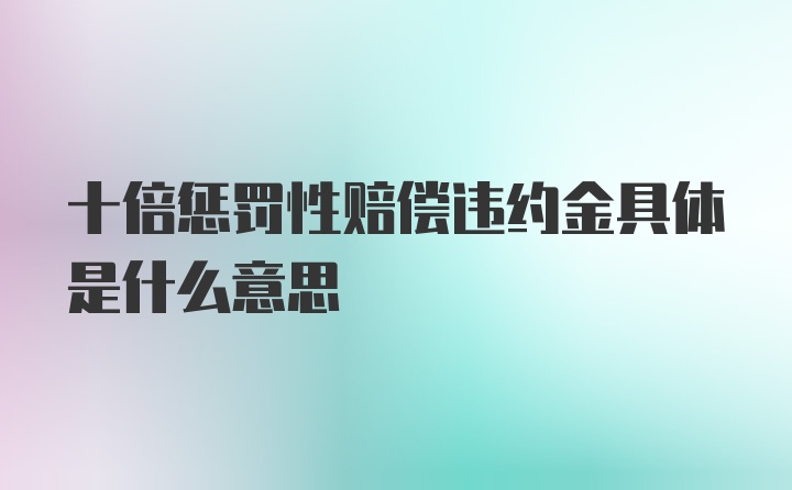 十倍惩罚性赔偿违约金具体是什么意思