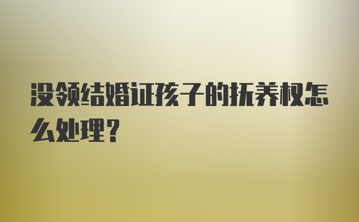 没领结婚证孩子的抚养权怎么处理？