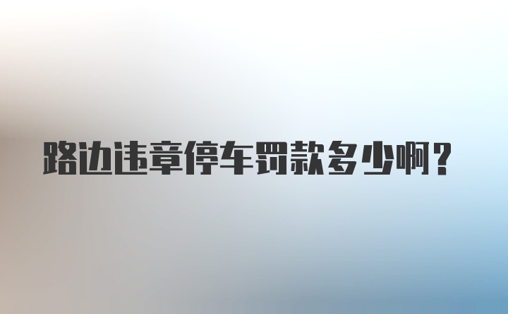 路边违章停车罚款多少啊？