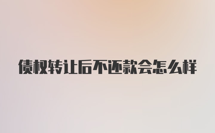 债权转让后不还款会怎么样