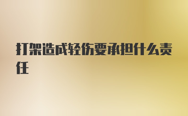 打架造成轻伤要承担什么责任