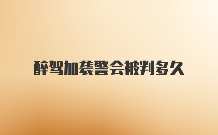 醉驾加袭警会被判多久