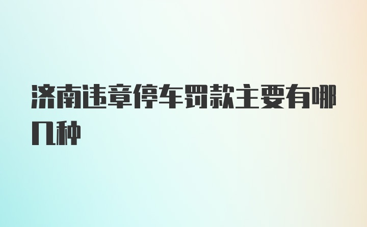 济南违章停车罚款主要有哪几种