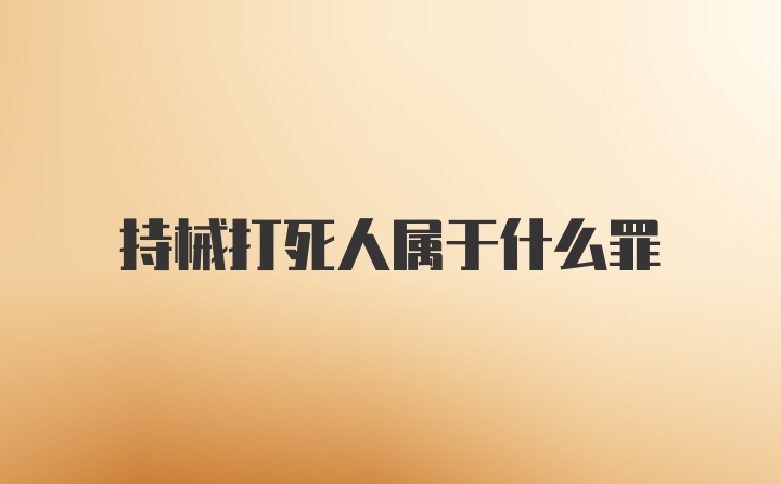 持械打死人属于什么罪