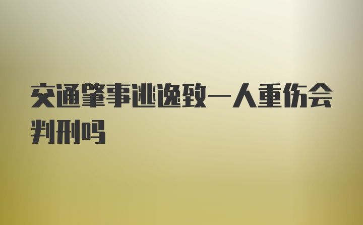 交通肇事逃逸致一人重伤会判刑吗