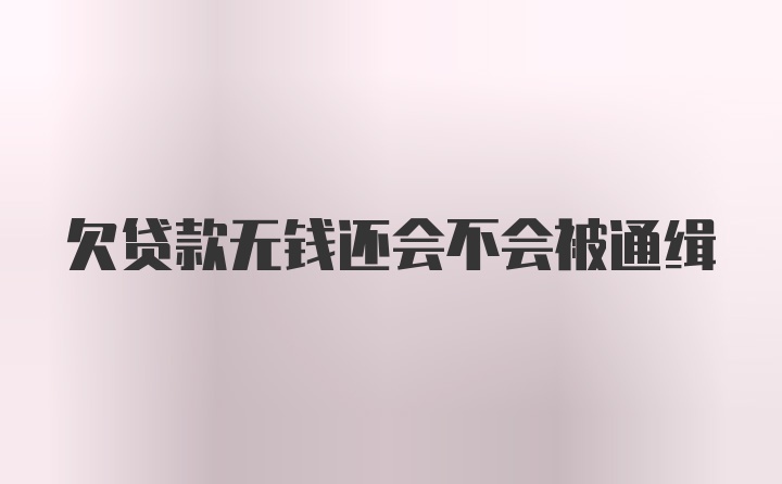 欠贷款无钱还会不会被通缉