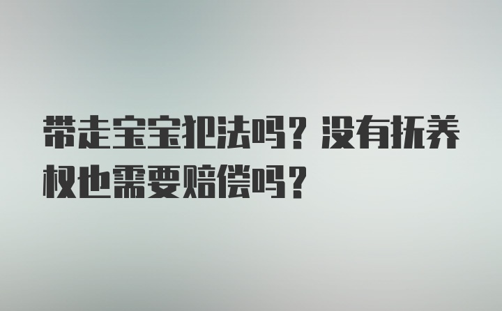 带走宝宝犯法吗？没有抚养权也需要赔偿吗？