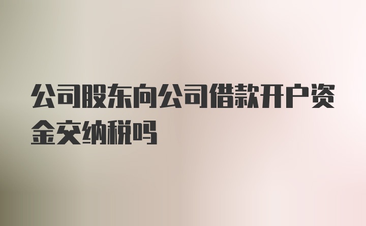 公司股东向公司借款开户资金交纳税吗