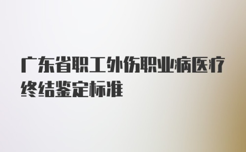 广东省职工外伤职业病医疗终结鉴定标准