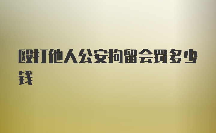 殴打他人公安拘留会罚多少钱