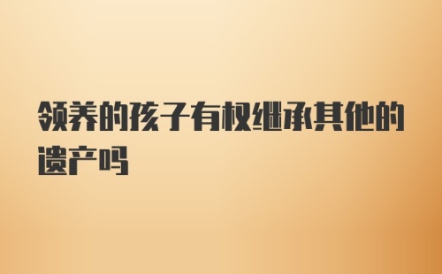 领养的孩子有权继承其他的遗产吗