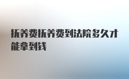 抚养费抚养费到法院多久才能拿到钱