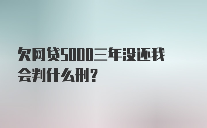 欠网贷5000三年没还我会判什么刑？