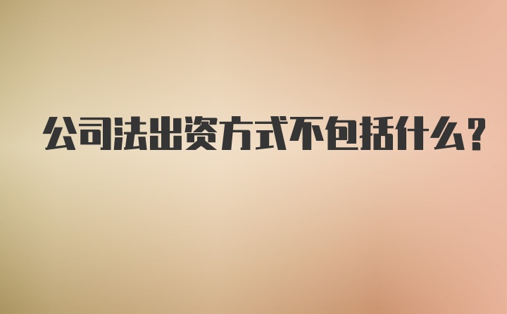 公司法出资方式不包括什么？