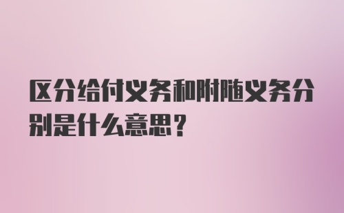 区分给付义务和附随义务分别是什么意思？