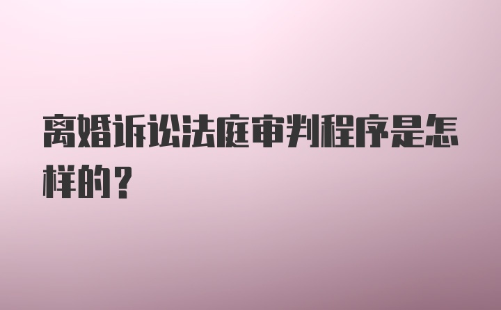 离婚诉讼法庭审判程序是怎样的？