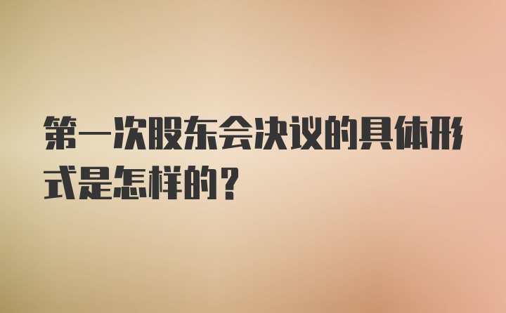 第一次股东会决议的具体形式是怎样的？