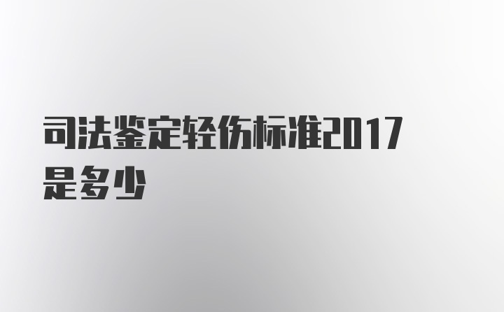 司法鉴定轻伤标准2017是多少