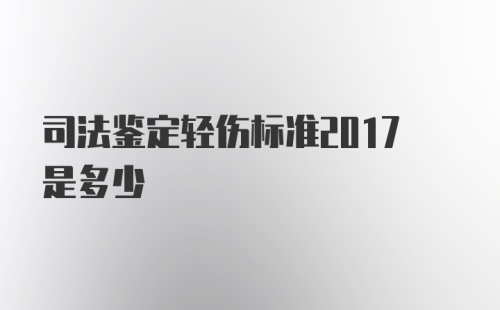 司法鉴定轻伤标准2017是多少