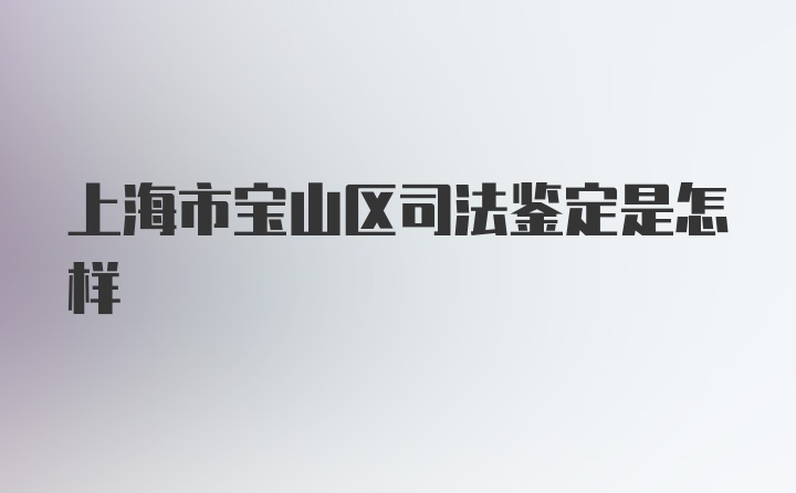 上海市宝山区司法鉴定是怎样