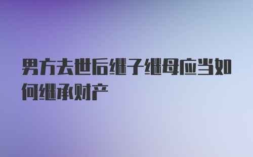 男方去世后继子继母应当如何继承财产