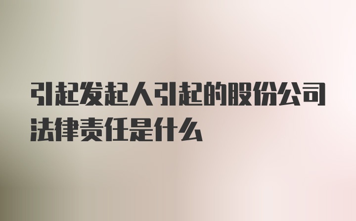 引起发起人引起的股份公司法律责任是什么